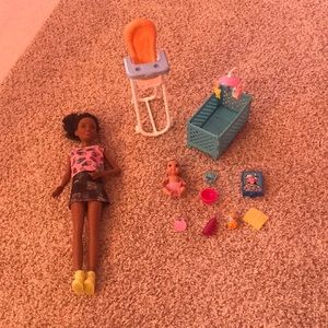 Barbie Babysitter Playset pack n’ play high chair